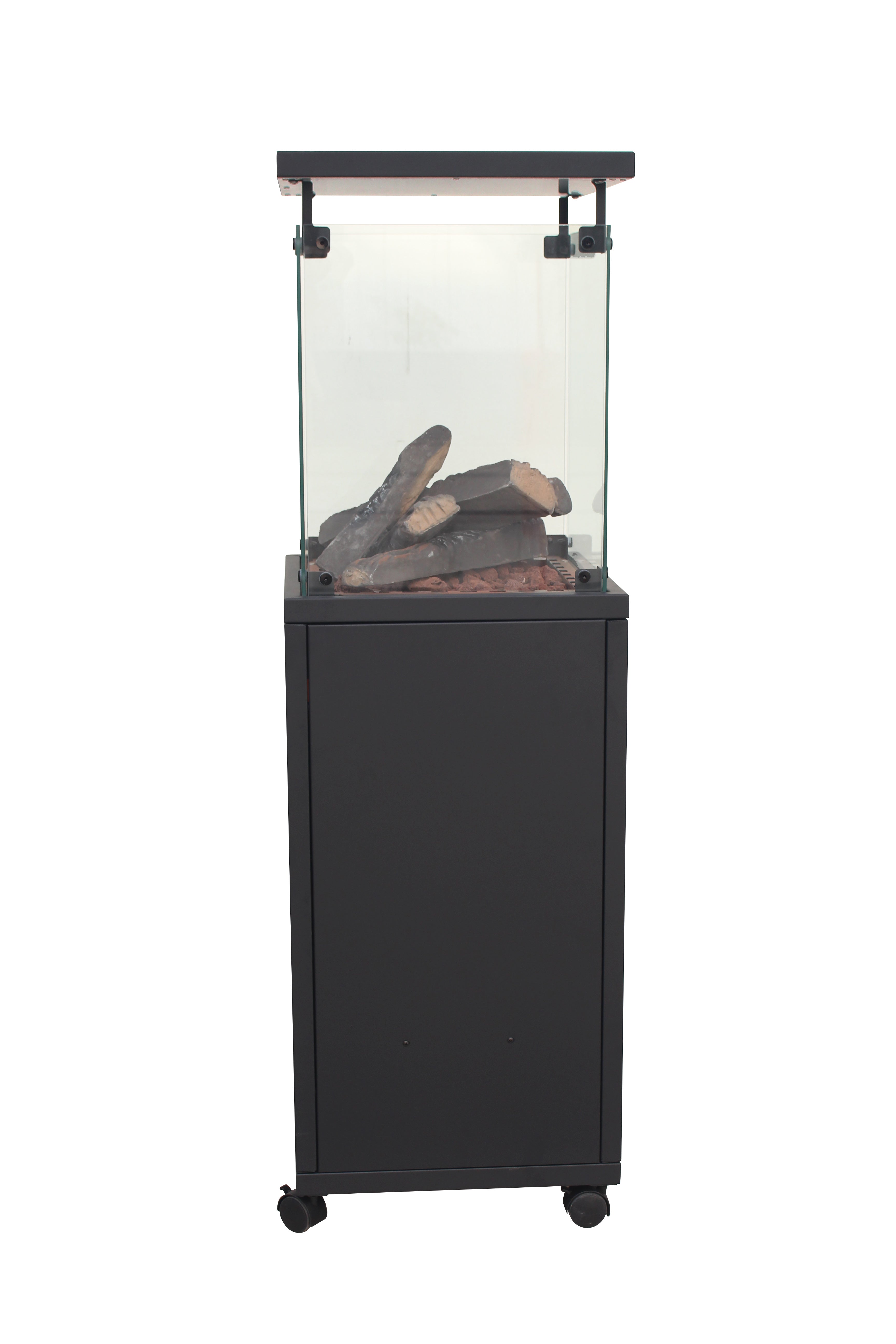 Short Stand Gas Patio Heater - Ceramic Log-Style